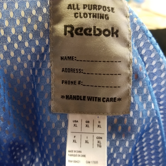Reebok  windbreaker xl clear and blue mesh - Picture 3 of 4